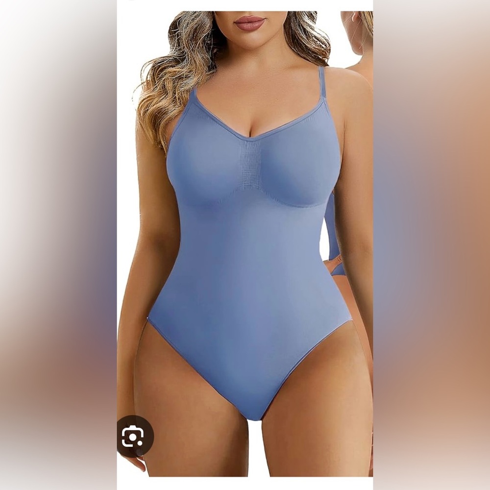 New Shaperx Shapewear thong bodysuit size xxs/x smoke blue